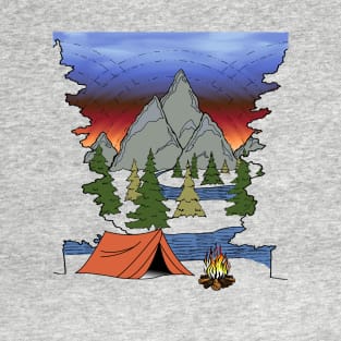 Camp Life Illustration T-Shirt